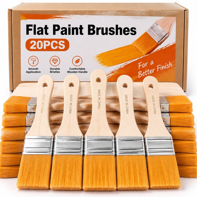Furniture Hardware Manufacturer - Houten handvat, platte penseel, aquarelpenseel voor